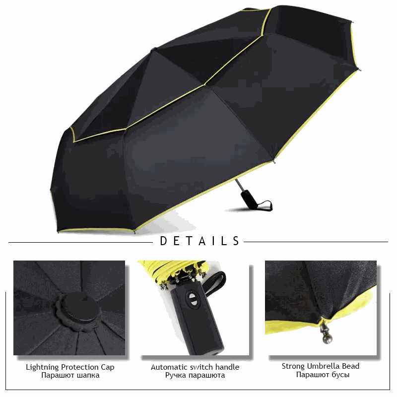 27 inch 10 ribs double layer auto  folding umbrella
